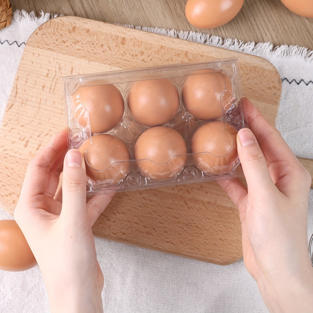Plastic Egg Cartons, 60 Pack Clear 6-Cavity Reusable Egg Holders with 4 Label Stickers ¨C Bulk Egg Carton Set for Home, Ranch, Chicken Farm, Market Display, Kitchen Storage and Refrigerator