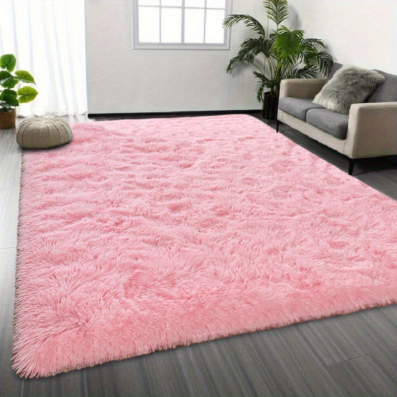 Shaggy Plush Area Rug - Soft Fluffy Carpet for Living Room, Bedroom & Sofa | Non-Slip Machine Washable Tie-Dye & Solid Color Long Pile Rug | Luxury Home Decor Floor Mat in Multiple Sizes & Colors