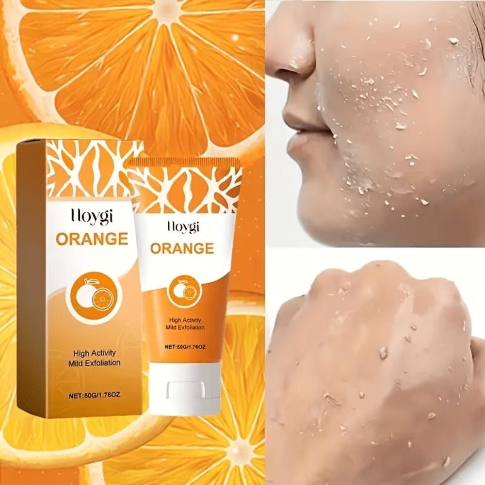 Exfoliating Gel Orange Enzyme 50g with Hyaluronic Acid Vitamin C - Gentle Face Body Scrub Gel for All Skin Types Clear Essence Exfoliator 1/2/3/4 Bottles