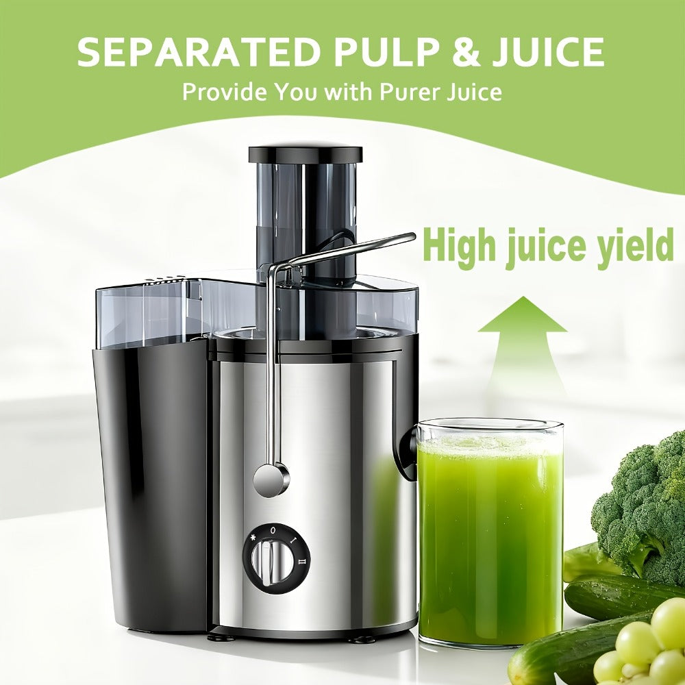 Juicer Machine Wide Mouth Juice Extractor Blender Food Processor 3-Speed Settings Easy Clean One-Touch Operation Multi-function with Detachable Parts for Vegetables Fruits