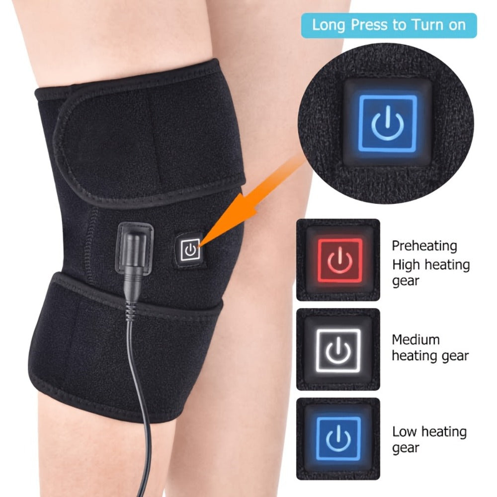 Knee Massager with Heat USB Electric Heating Pad Wrap Knee Pain Relief Massage Device for Arthritis Joint Stiffness Men Women Gift