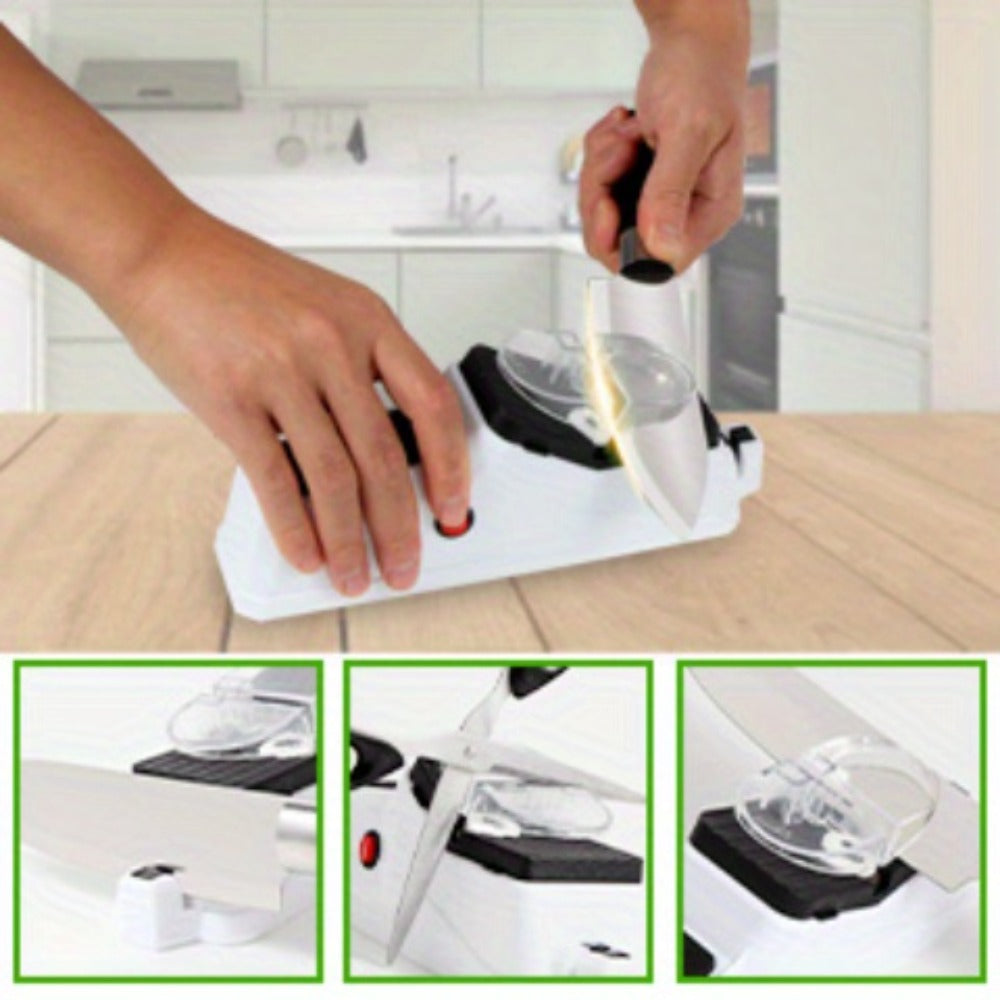 Electric Knife Sharpener with 5 Double-Sided Stones - USB Powered Professional Kitchen Knife Sharpener for Quick Sharpening & Polishing with Protective Cover