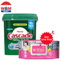 Cascade Total Clean Shine Boost ActionPacs Dishwasher Detergent 92 Count Fresh Scent 9-in-1 Cleaning No Pre-Wash Needed Removes Dried-On Food Prevents Spots Works in All Dishwashers with Wet Wipes