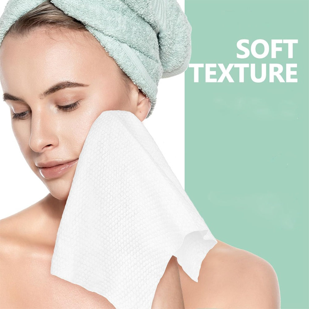 Disposable Facial Towels Extra Large Thick Dry Wet Cleansing Cotton Towel 40 Sheets Per Box 10.24x11.81 Inch Soft Skin-Friendly Face Wash Towel for Daily Skincare Makeup Removal