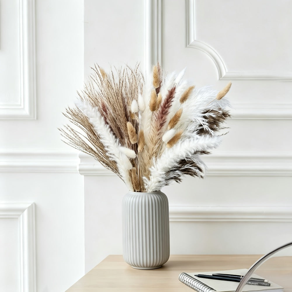 Dried Pampas Grass Decor Bouquet ¨C Natural Fluffy Pampas Stems for Boho Wedding Centerpiece, Living Room Vase Filler, Nursery & Home Decor, Aesthetic Dried Flowers Arrangement, 110 or 300 Pcs