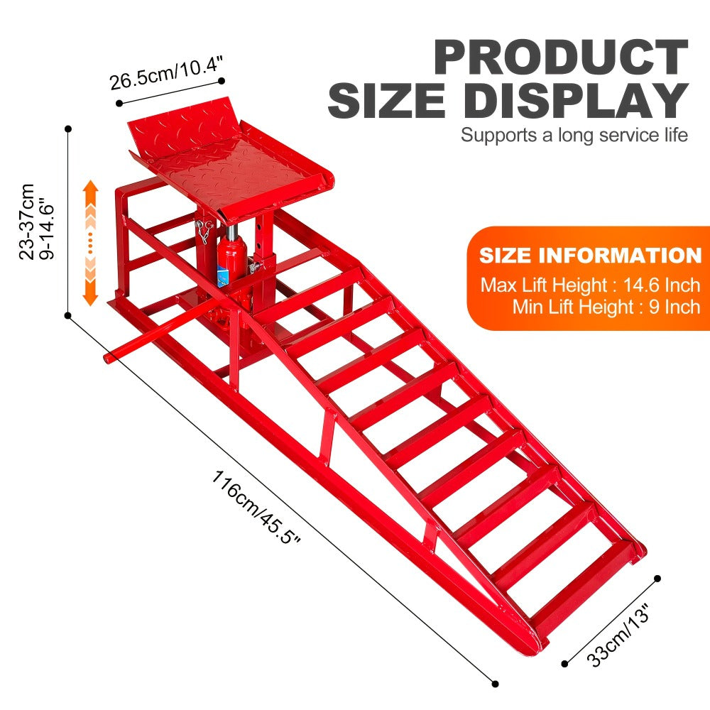 Hydraulic Car Ramps 2-Pack 5T 11050 Lbs High Lift Vehicle Wheel Ramps for Oil Change Tire Service with Supporting Crane Foot Pedal Portable DIY Auto Shop Truck SUV