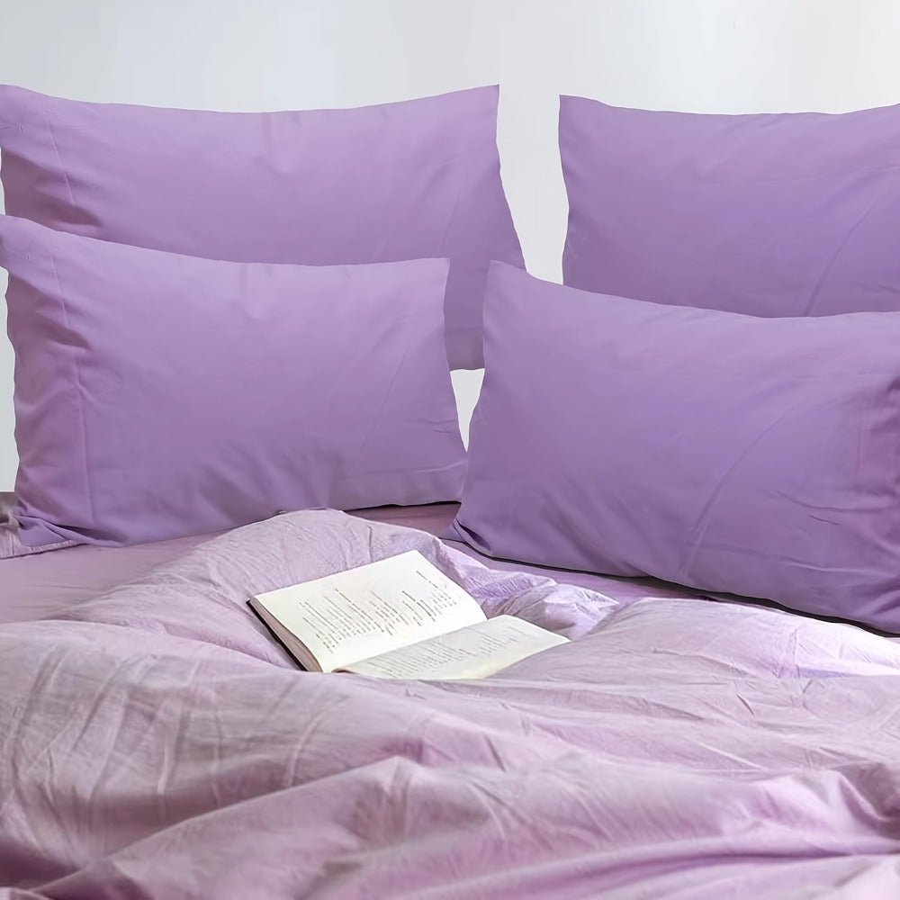 Microfiber Pillowcases Set of 4 ¨C Soft Brushed 90GSM Wrinkle-Resistant Envelope Closure Pillow Covers, Queen & King Size, Multiple Colors, Breathable Polyester Pillow Cases for Bedroom Hotel