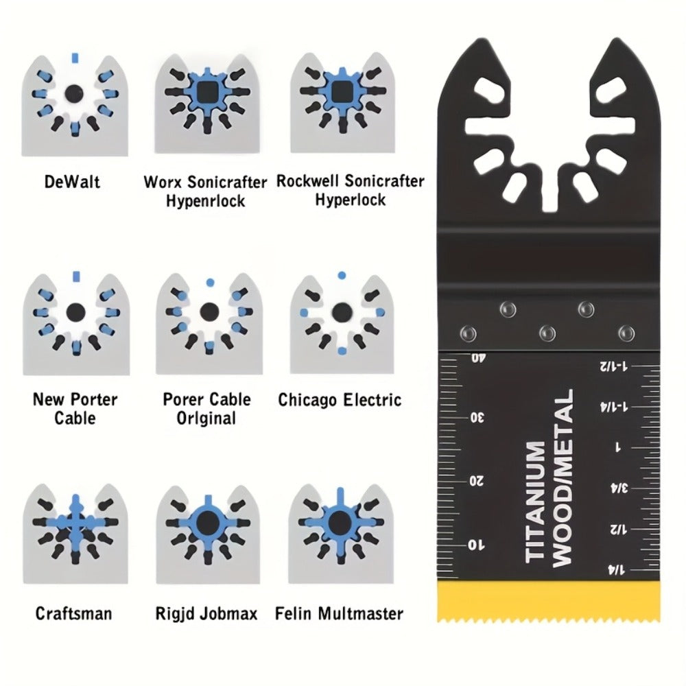 Titanium Oscillating Multi Tool Blades Universal Quick Release Saw Blades Set for Cutting Metal Nails Wood Plastic Compatible with Major Brands 18 28 50 Piece Options