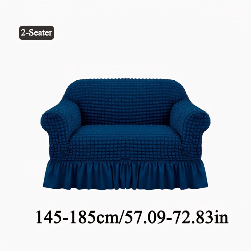 Seersucker Sofa Slipcover Elastic Band Closure Pet-Friendly All-Purpose Sofa Cover for Living Room Home Decor Protection ¡ª Single 2 4 Seater Multiple Colors