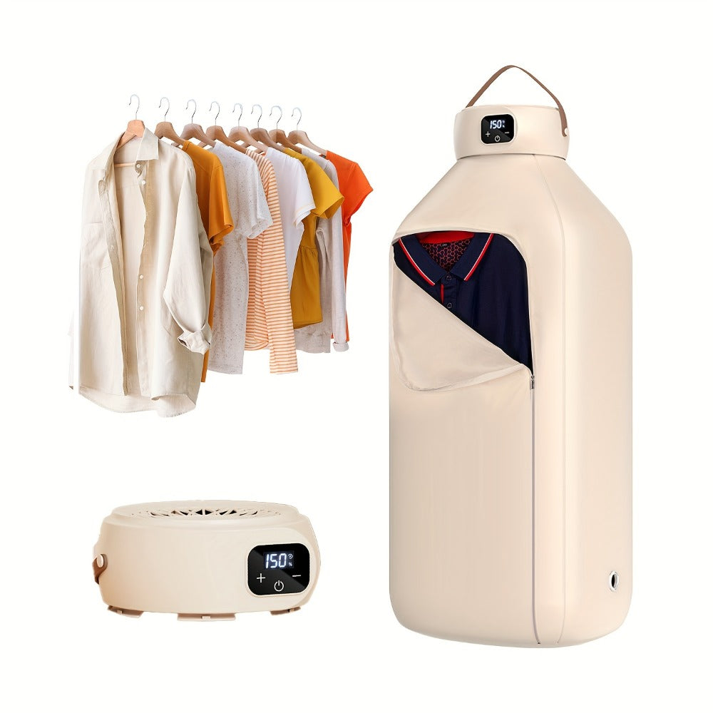 Portable Electric Clothes Dryer 600W Dual Mode Warm Hot Air Timer 1H 2H 8H Compact Mini Dryer Machine with Dryer Bag for Apartments Dorms RVs Travel Small Spaces