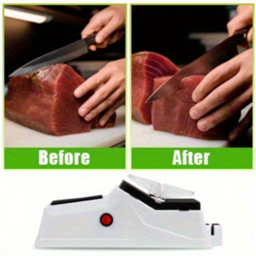 Electric Knife Sharpener with 5 Double-Sided Stones - USB Powered Professional Kitchen Knife Sharpener for Quick Sharpening & Polishing with Protective Cover