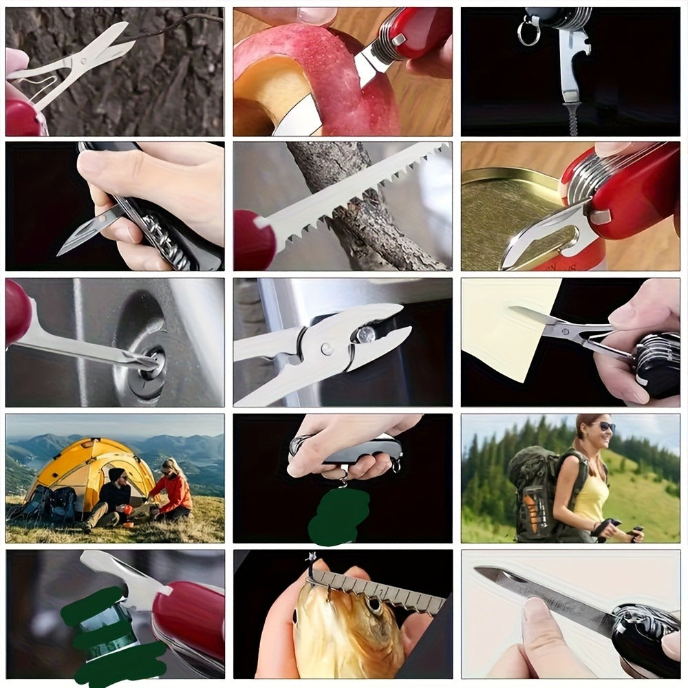 Multitool Pocket Knife 17-in-1 ¨C Includes Screwdriver, Pliers, Scissors, Bottle Opener & More, Portable Multi-Tool for Camping, Hiking, Emergencies & Everyday Carry, Gift for Men