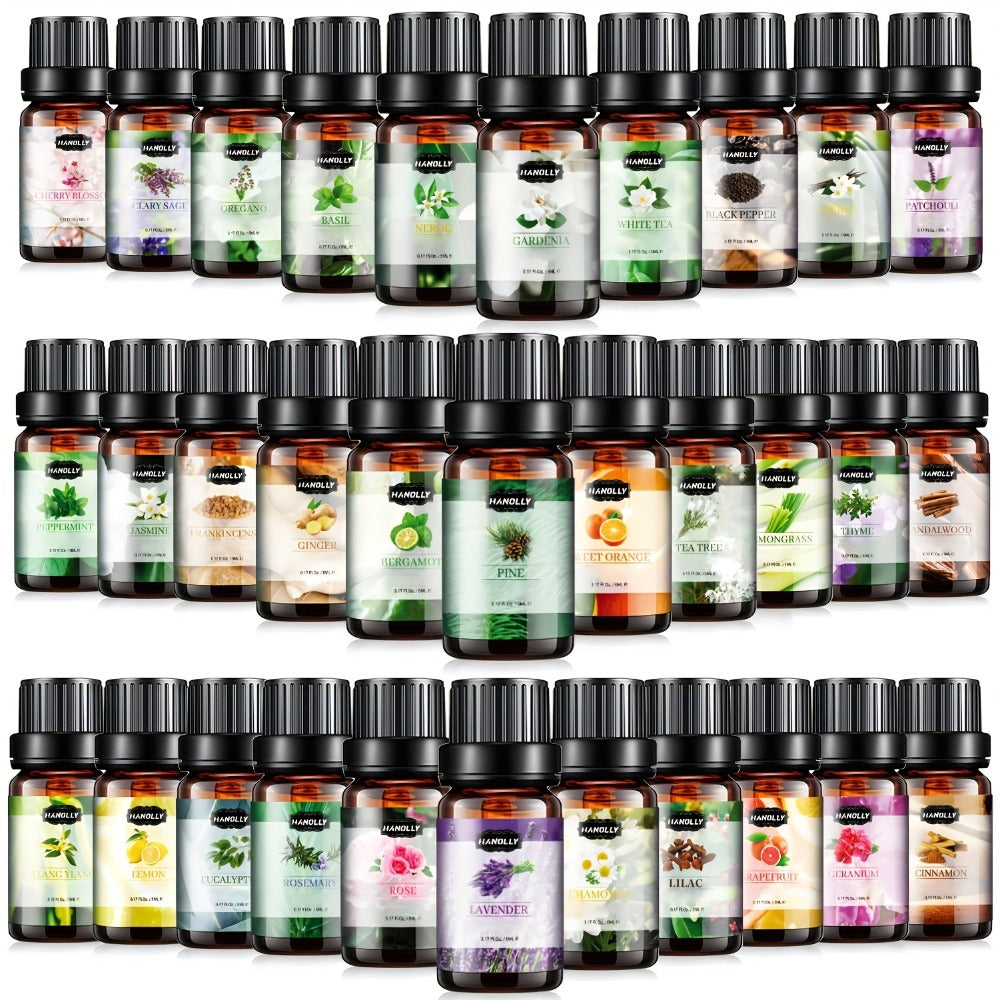 Essential Oils Set 12 26 32 48 Pcs Aromatherapy Gift Kit Lavender Eucalyptus Tea Tree Peppermint for Diffuser Humidifier Candle Soap Making Birthday Holiday Gift