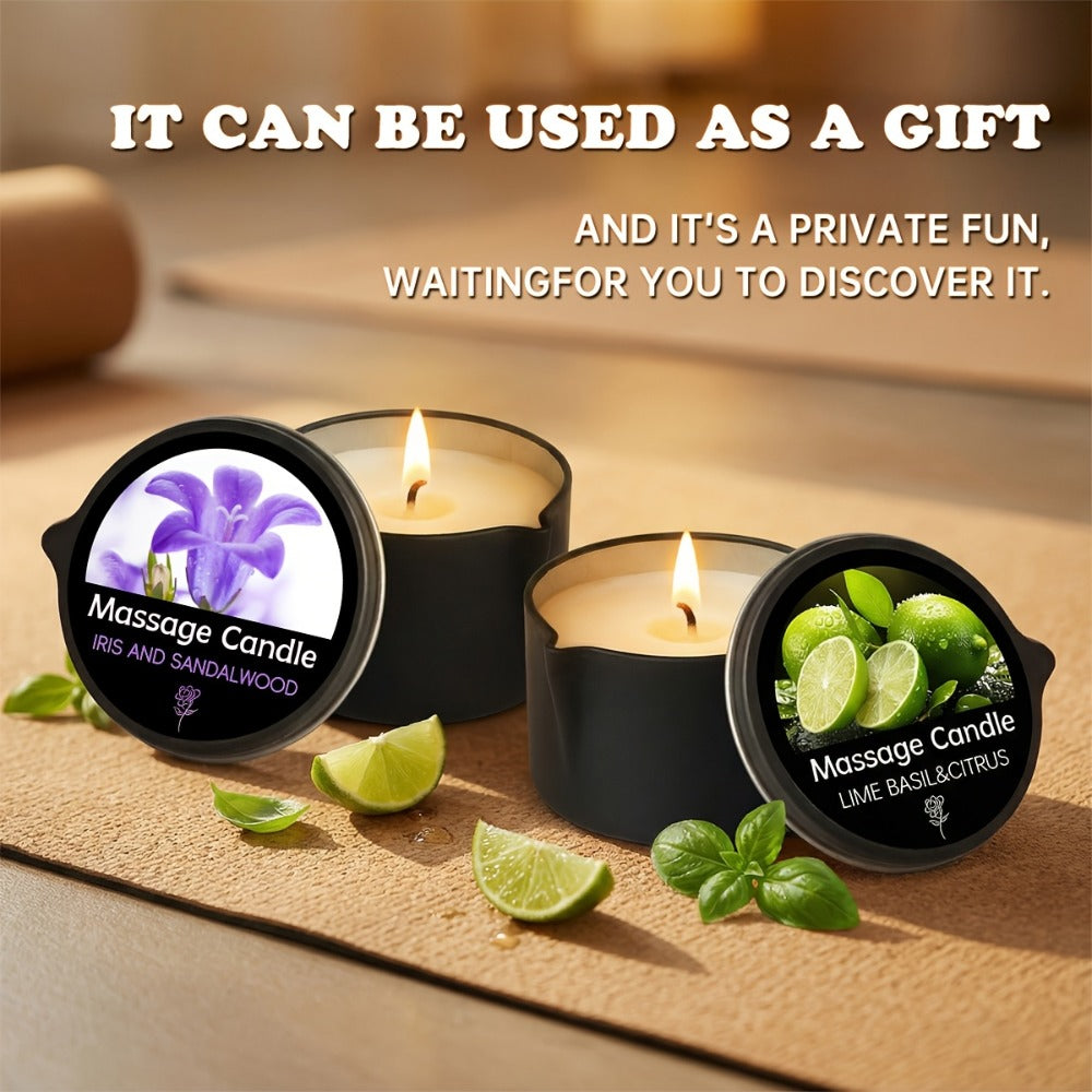 Luxury Soy Wax Candle 2-in-1 Massage Body Oil Essential Oil 20+ Scents 1pc 2pcs 6pcs Warm Moisturizing Lotion Spa Nail Salon Wedding Valentine Christmas Gift