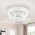 LED Ceiling Fan with Light 20 Inch Modern Flush Mount Adjustable Color Temperature 3000K to 6500K Reversible Airflow for Bedroom Office Study Indoor Spaces