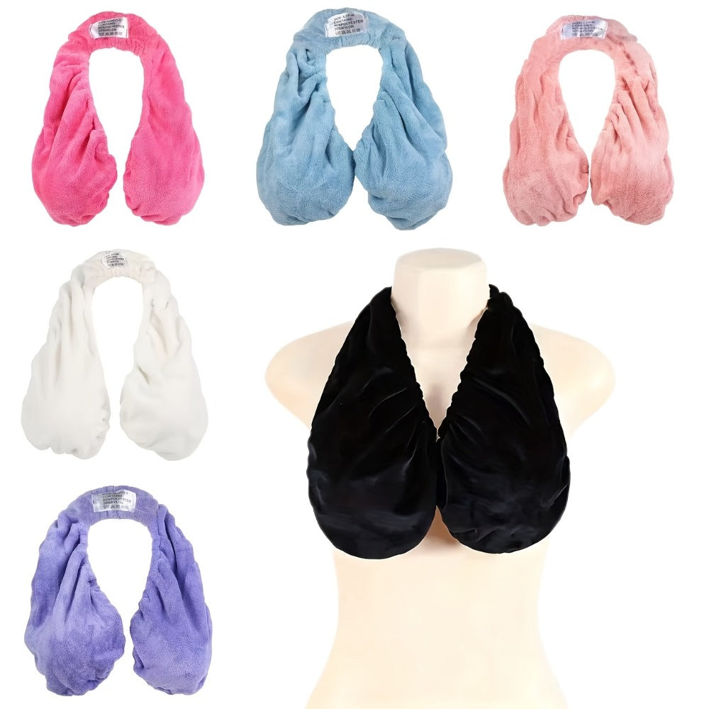 Towel Bra Wrap Double-Sided Coral Fleece 450GSM Absorbent Soft Warm Strapless Hanging Neck Chest Wrap for Beach Sports Daily Wear Feeding Women S M L Black Pink White Red Blue Green Purple