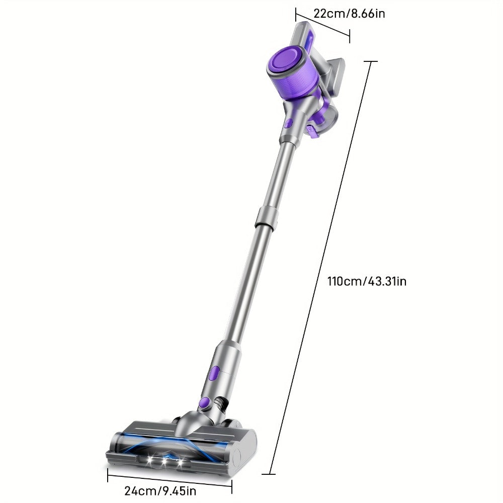 45KPA Cordless Stick Vacuum Cleaner 8-in-1 Rechargeable, Up to 45 Min Runtime Lightweight Handheld Vacuum for Carpet Pet Hair Hardwood Floor Home, Powerful Suction Multi-Attachment Floor Vacuum Cleaner