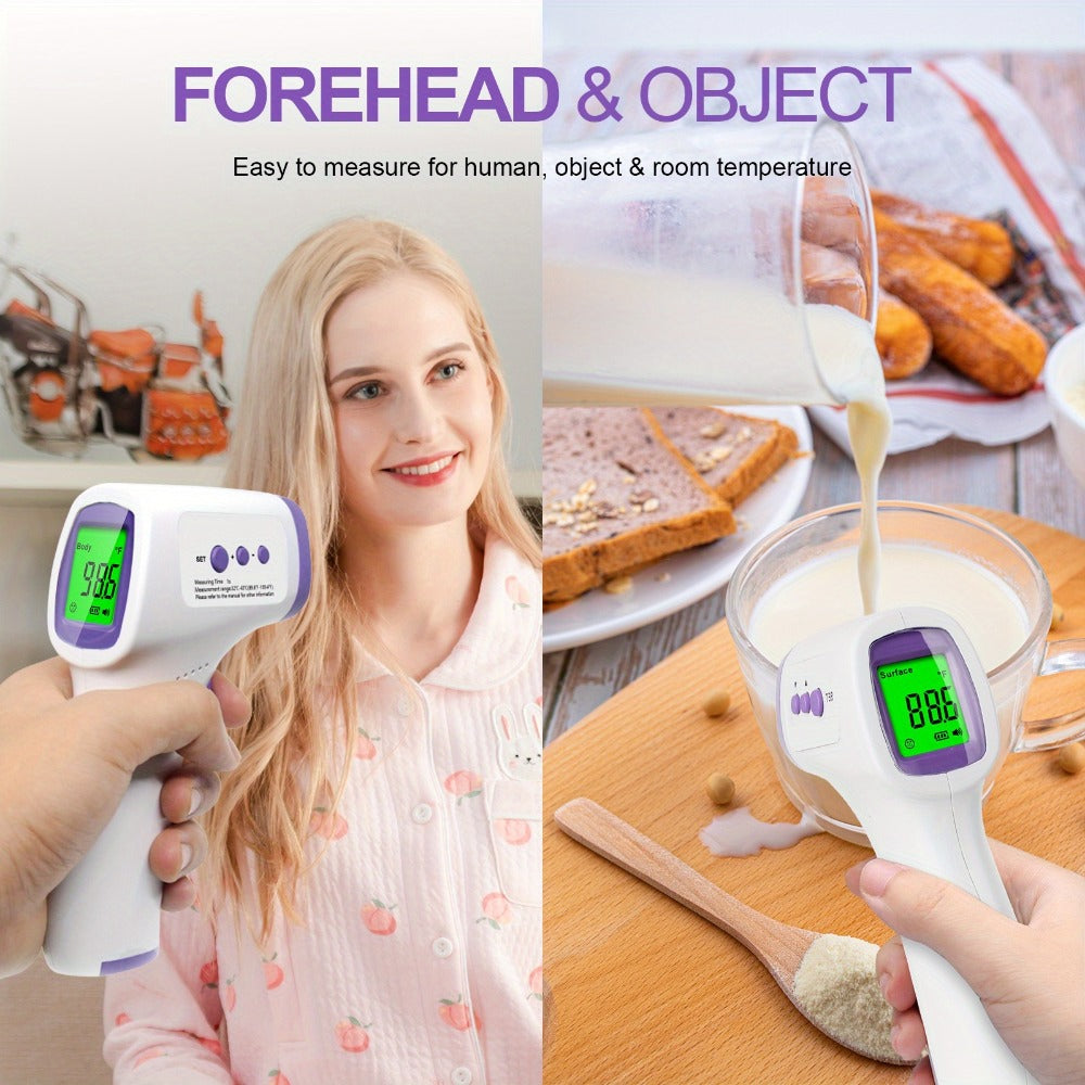 Non-Contact Forehead Thermometer Digital Infrared ¨C 1-Second Instant Reading, Fever Alarm, 3-in-1 Forehead & Object Mode, FSA HSA Eligible, Silent & Memory Mode, 3 Backlights