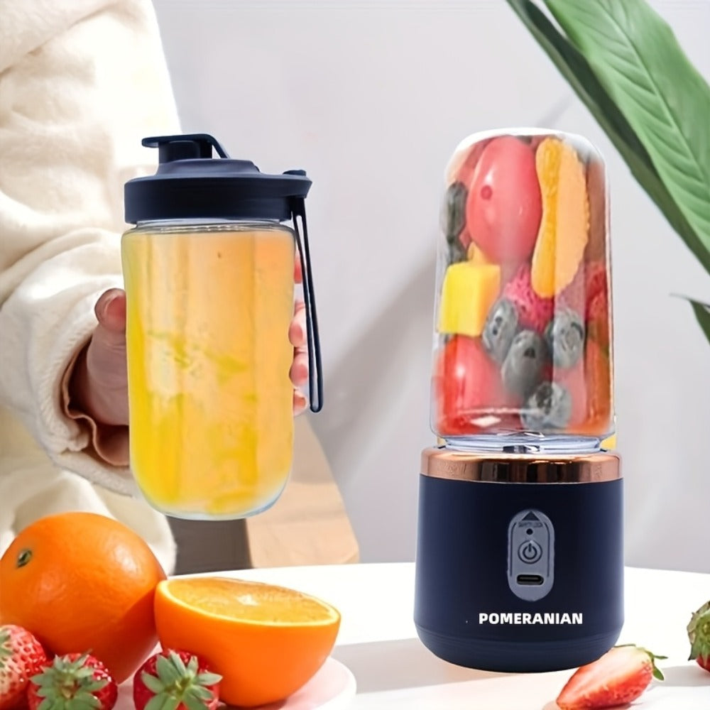 Portable Blender Juicer Double Cup 1500mAh Rechargeable ¨C Food-Grade ABS Multifunctional Fruit Vegetable Juicer | USB Charging Gift Box | Blue Pink White Summer Kitchen Essential