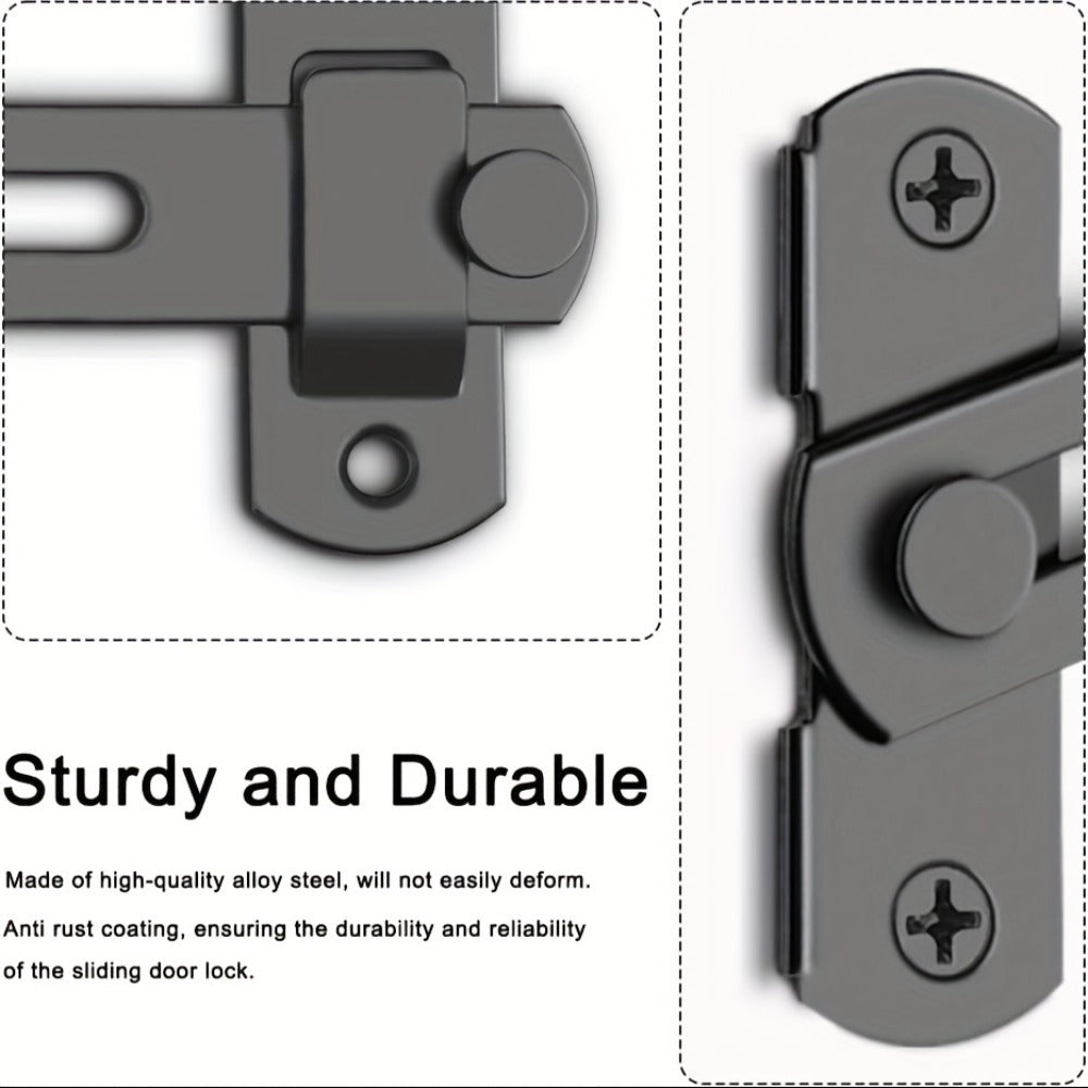 Stainless Steel Door Bolt Lock 180¡ã Flip Latch ¨C Set of 4 Heavy Duty Security Locks with 2 Keys for Garage Stable Bathroom Outdoor Gate Shed Fence Home Door