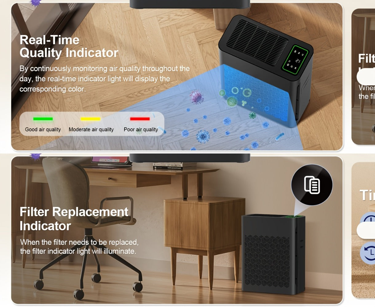 Air Purifier for Large Room with PM2.5 Display Auto Mode Timer HEPA Filter Removes Dust Smoke Pollen Odor for Home Office Living Room Bedroom