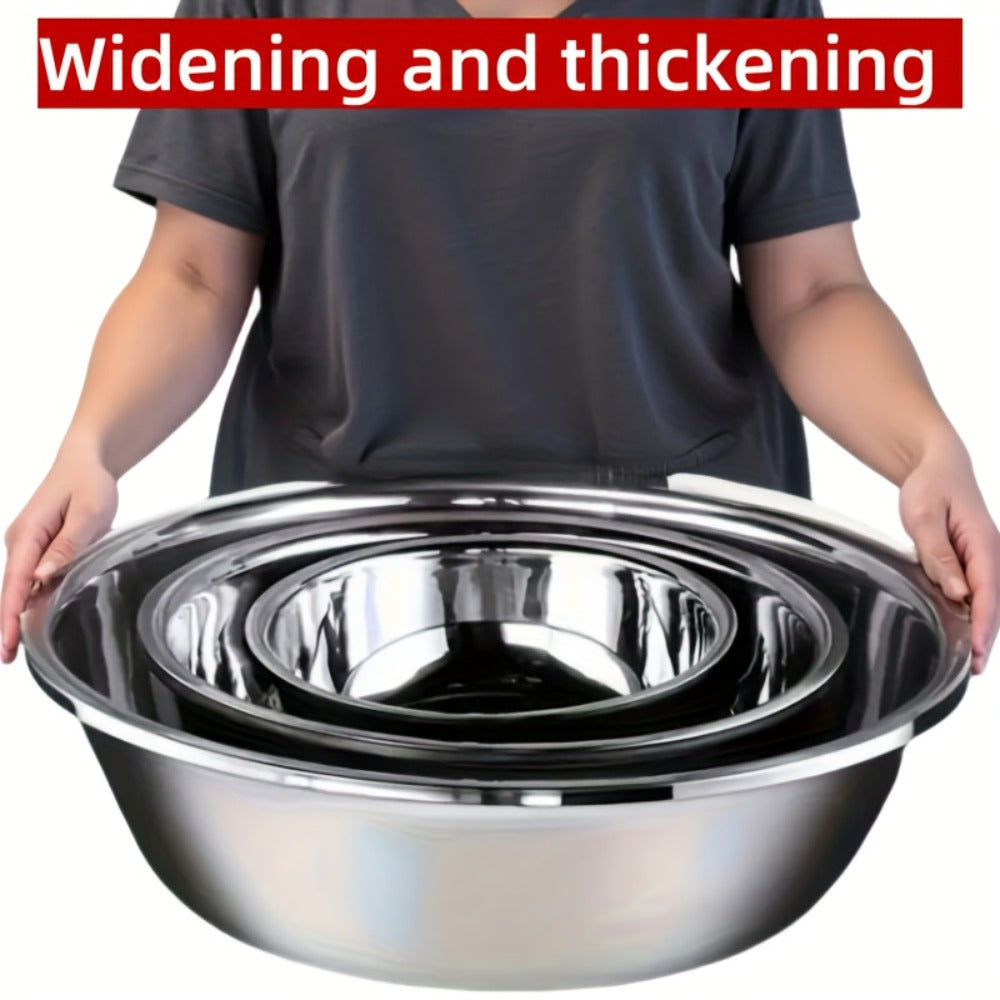 Large Stainless Steel Mixing Bowl | 304 Heavy-Duty Salad & Wash Basin, Hammer Finish, Non-Slip Base, Rounded Edges ¨C Kitchen, Laundry, Utility Sink, Commercial & Home Use