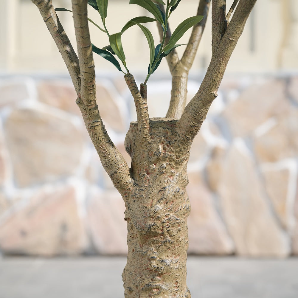 Artificial Olive Tree 5/6/7/8FT UV-Resistant Faux Olive Plant with Black Planter, Lifelike Silk Leaves, Mediterranean Indoor Outdoor Decor for Living Room Office Bedroom Patio