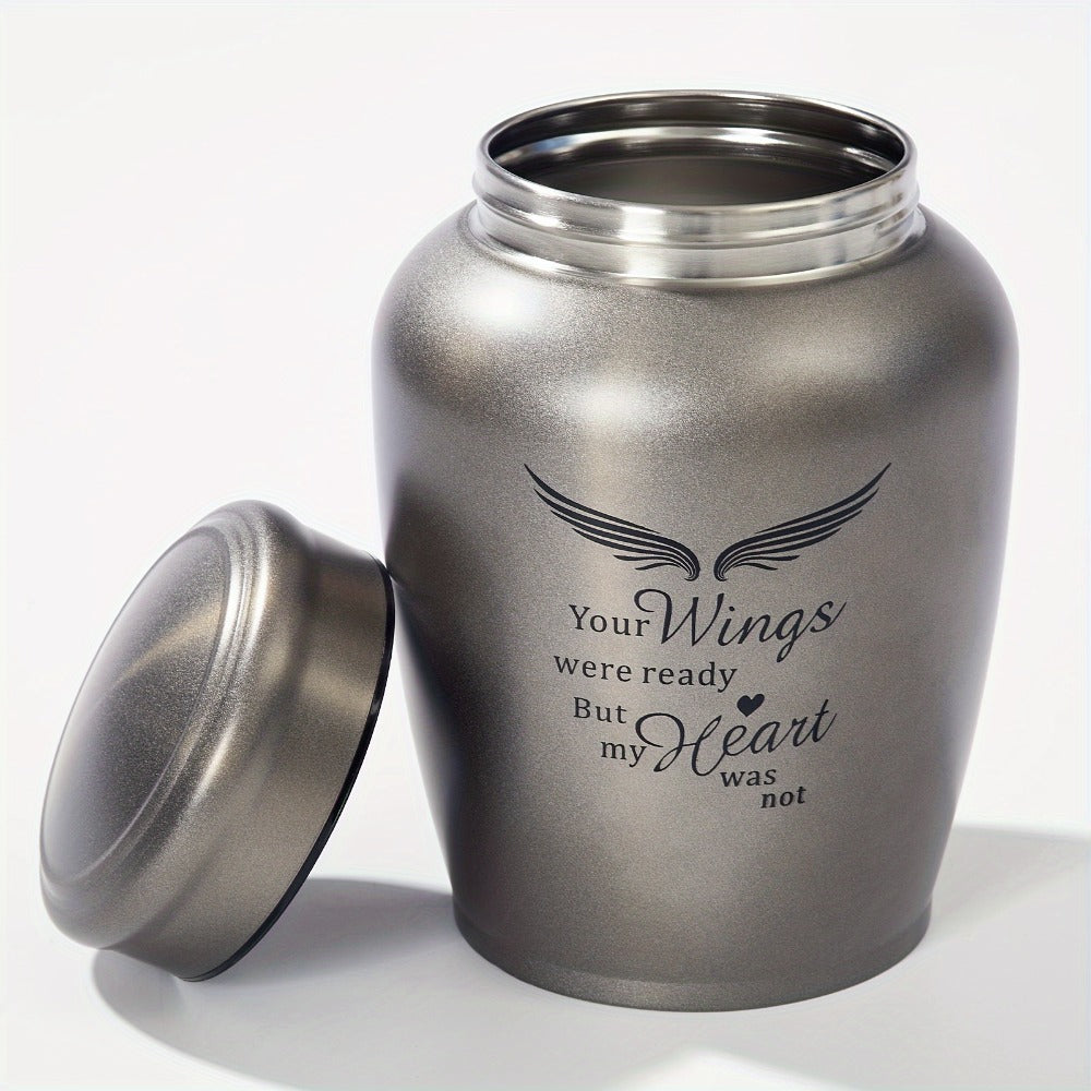 Cremation Urn for Human Ashes Large 8.5 Inch Stainless Steel Burial Urn for Adult Male Female, Memorial Urn for Cremated Remains Holds Up to 180 LBS, Silver or Black