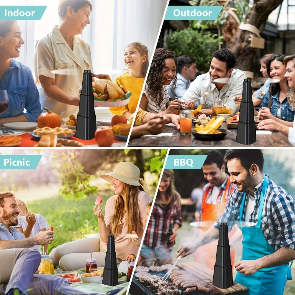 Fly Fans for Tables 6 Pack Fly Repellent Fan Holographic Blade Keep Flies Away from Food for Outdoor BBQ Picnic Party Home Dining Table Portable Battery Operated Soft Blade Safe Indoor Outdoor
