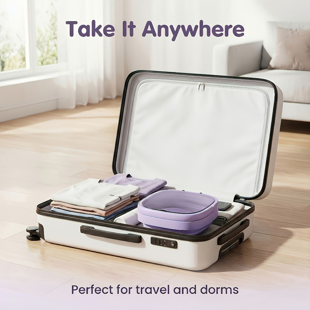 Portable Mini Washing Machine 3 Cleaning Modes | Compact Travel Washer for Underwear Delicates | Space-Saving Laundry Solution for Apartments, RVs, Camping & Dorms