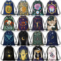 Velvet Tarot Card Bags 16 Pcs Mystical Drawstring Pouches 7.1x5.9 Inch - Dice Jewelry Storage Bag Set for Tarot Enthusiasts, Witchcraft Supplies, Halloween Christmas Gift, Crystal Pouch Organizer
