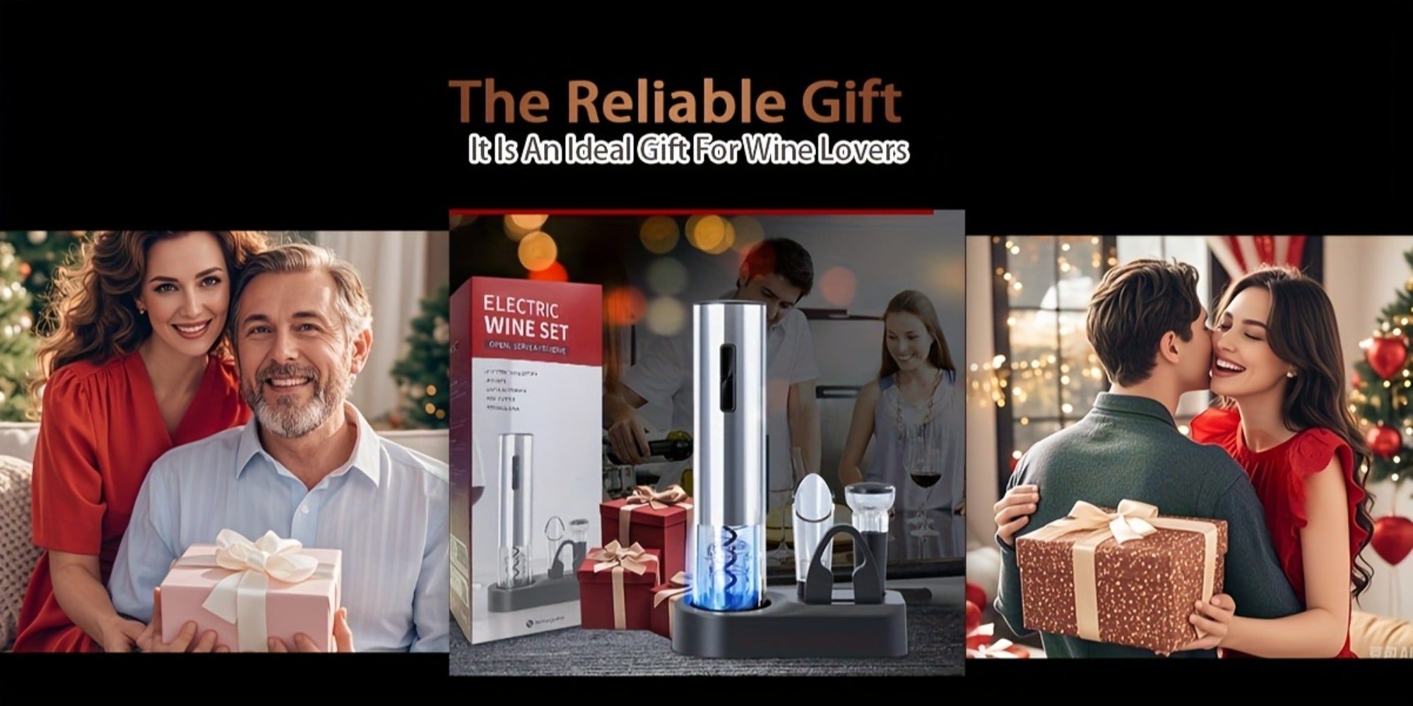Electric Wine Opener Set ¨C Rechargeable Automatic Corkscrew with Wine Aerator Dispenser, Vacuum Stopper & Foil Cutter for Any Occasion Gift