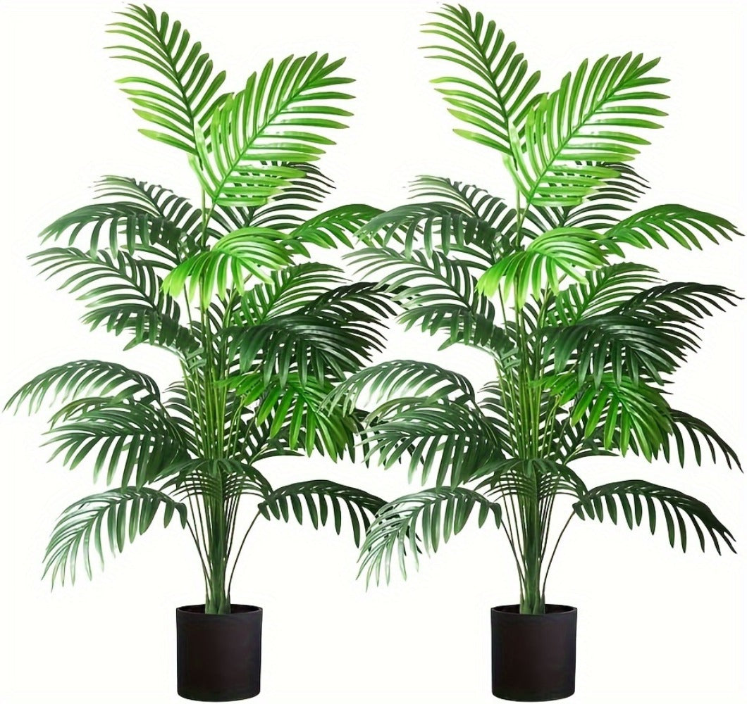 Realistic Artificial Plants 2pcs ¨C Lifelike Fake Plant Decor for Indoor & Outdoor, Home, Wedding, Garden & Festival Celebrations, Elegant Faux Greenery Decoration Set