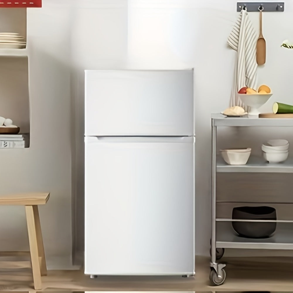 Mini Refrigerator with Freezer, 2.4 Cu Ft Double Door Small Fridge with Removable Shelves & Adjustable Feet ¨C Compact Personal Fridge for Bedroom, Dorm, Apartment, Home Office and Kitchen