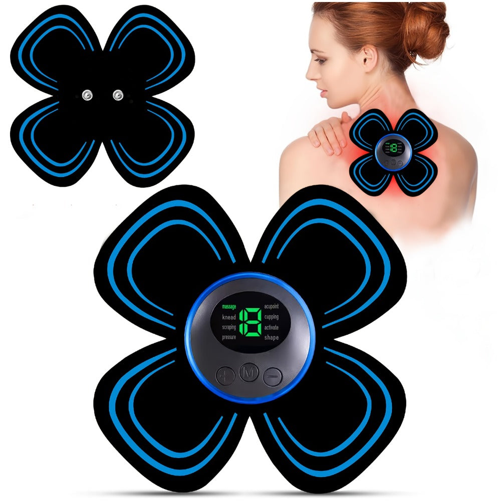 EMS Muscle Stimulator Massager Patch ¨C Full Body Electric Massage Device with 8 Modes & 19 Intensity Levels for Shoulder, Arm, Leg, Waist & Cervical Spine Pain Relief