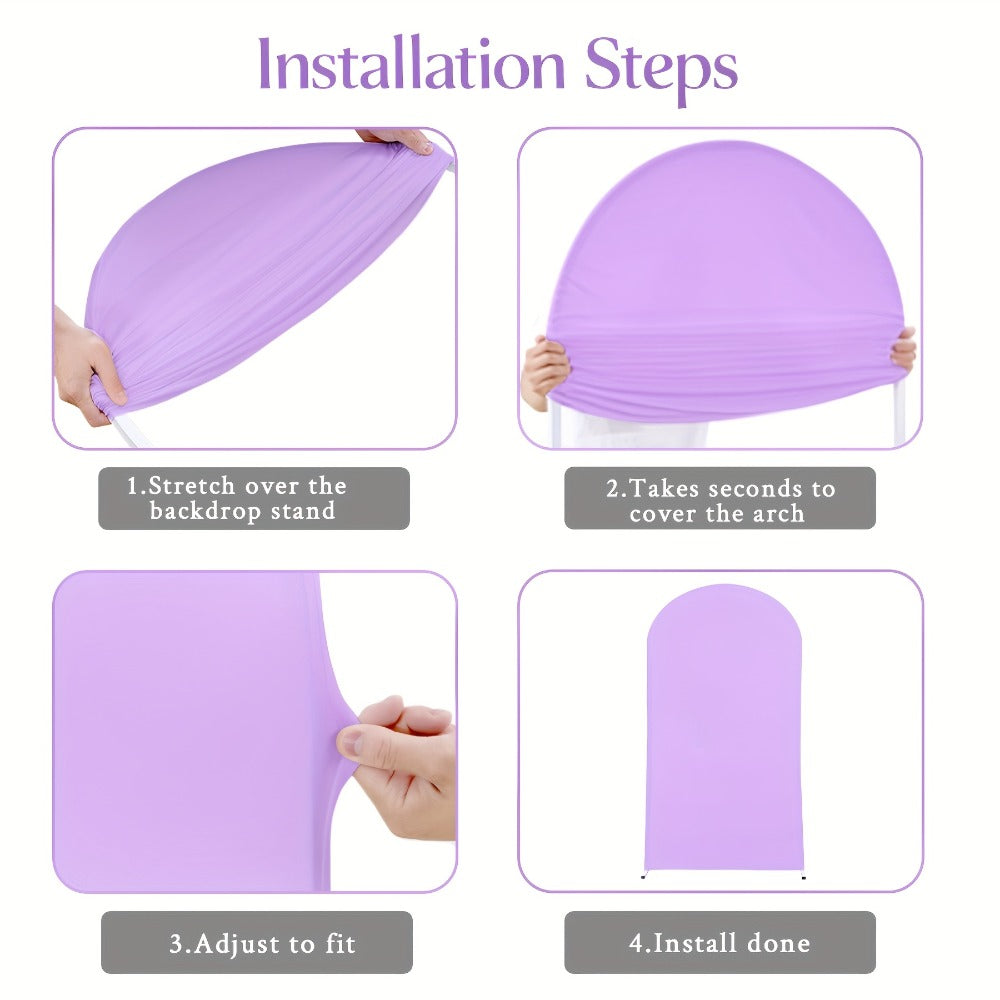 Arch Cover 6ft Stretchable Fabric Party Decoration | Wedding Ceremony Backdrop Cover Wrinkle-Free Zipper Fit for Gender Reveal Bridal Shower Birthday Holiday Celebration 8 Colors