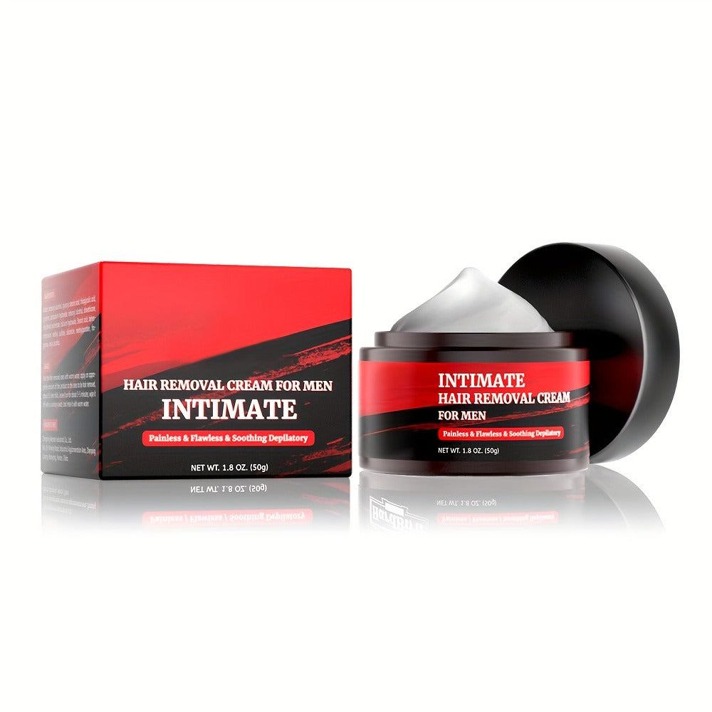 Hair Removal Cream for Men - Fast Acting Depilatory for Chest Back Legs Arms Intimate Areas Sensitive Skin Formula 50g