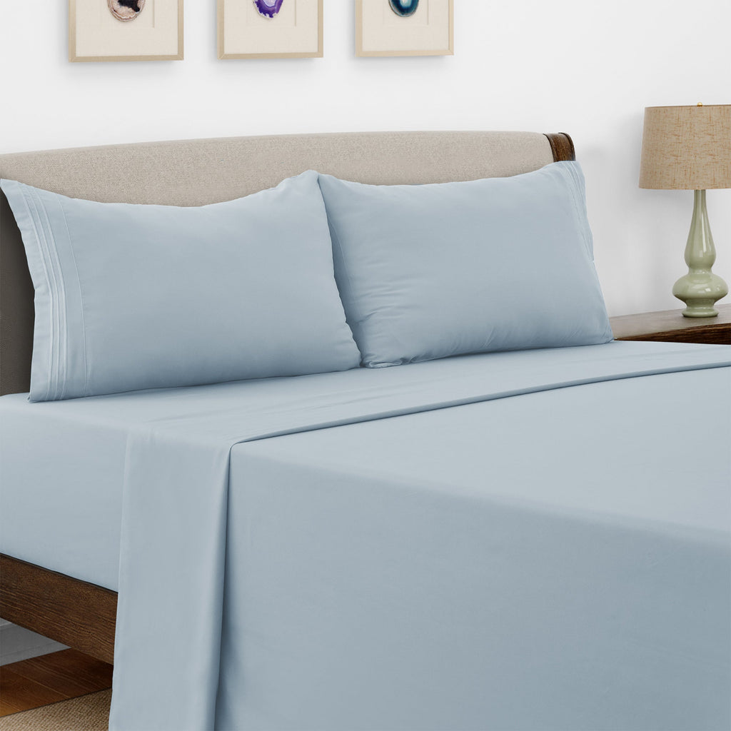 Microfiber Bed Sheet Set 4 Piece - Soft Breathable Deep Pocket 16 inch Fitted Sheet, Flat Sheet & Pillowcases, Wrinkle Fade Resistant Bedding for All Seasons Twin Twin XL Full Queen King Cal King, 24 Colors