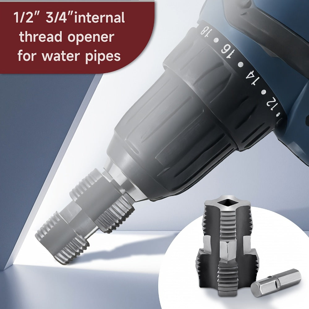 Pipe Threading Set 9 & 13-Piece ¨C Power Drill Water Pipe Thread Dies for 1/2¡±, 3/4¡± & 1¡± Inside & Outside Threading, Professional Plumbing Pipe Threader Tool Kit