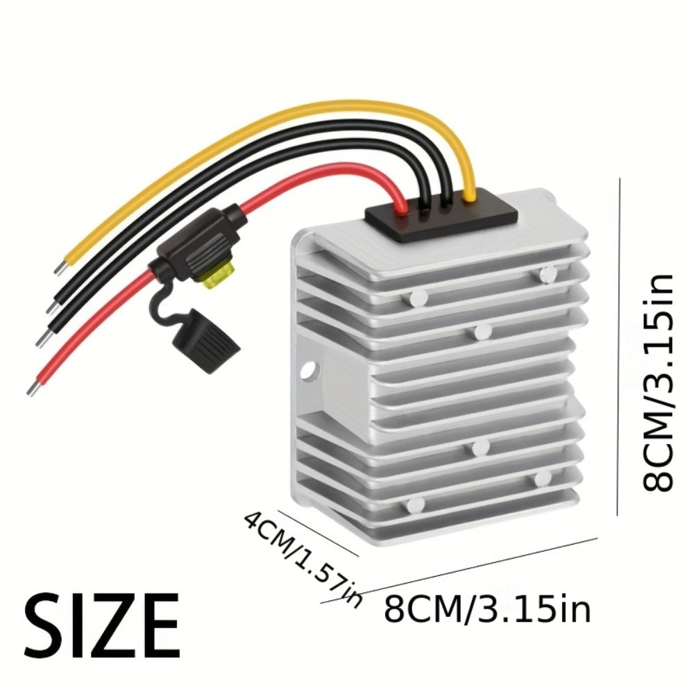 DC Step Down Converter 24V 36V 48V to 12V - High Efficiency Voltage Reducer, Durable Aluminum Housing, for RV, Solar Energy System, Automotive, Industrial Applications, 1pc & 2pcs Options