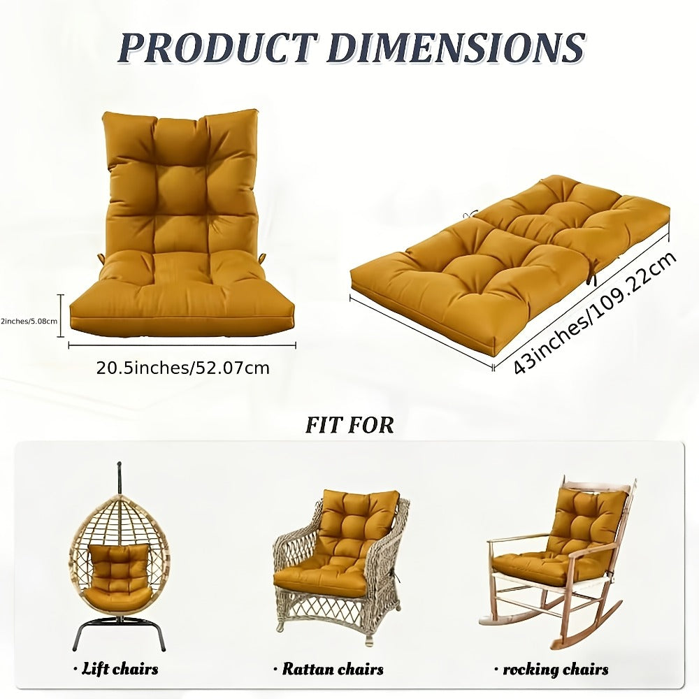Outdoor Lounge Chair Cushion Set 1 or 2pcs Polyester Soft Machine Washable with Straps Full Back Support for Garden Patio Furniture Indoor Outdoor Seating Multiple Colors