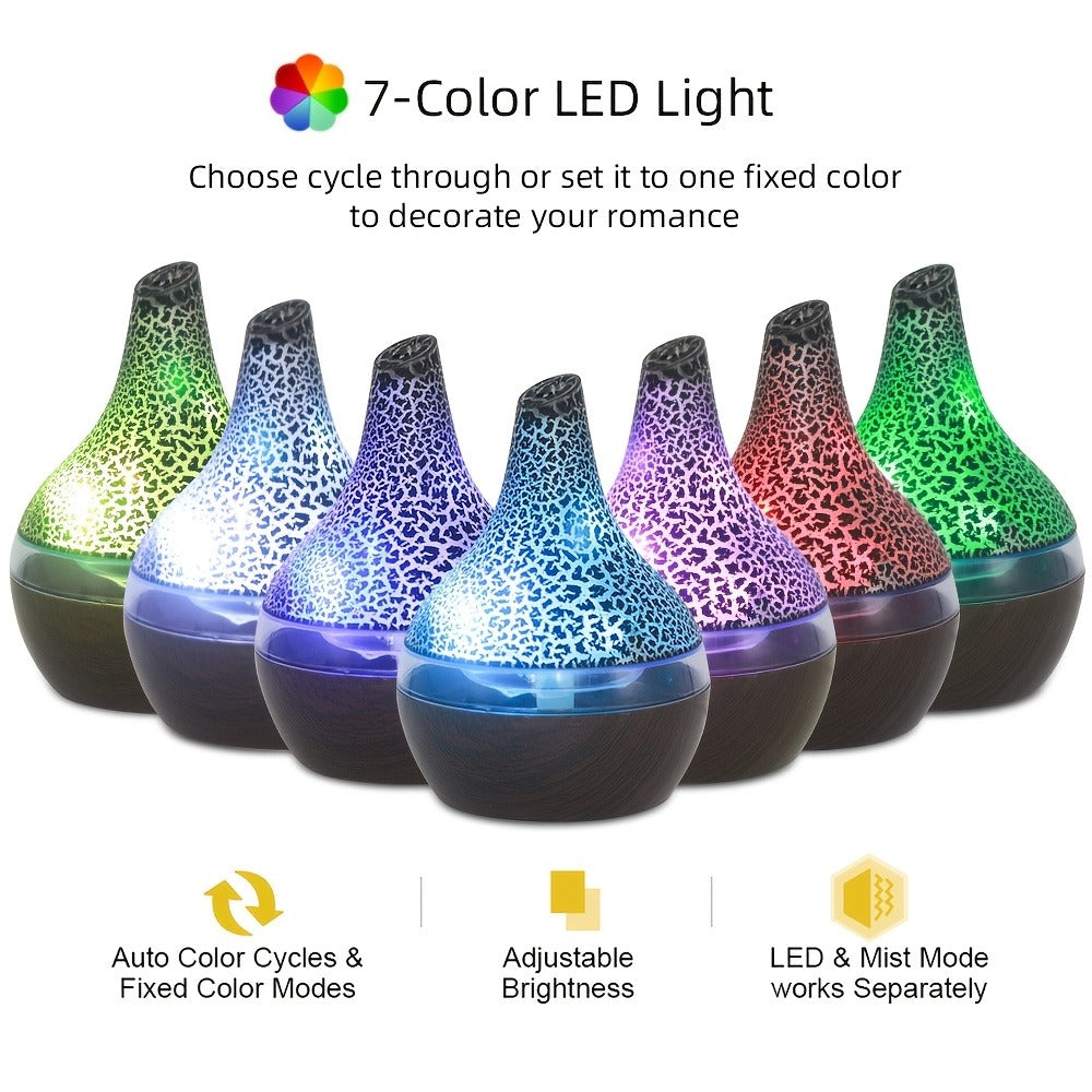 2-Pack Cool Mist Humidifier & Aromatherapy Essential Oil Diffuser ¨C Includes 16 Essential Oils & 7-Color Lights, 10.14oz Home Diffuser Set for Bedroom, Living Room & Office, Black