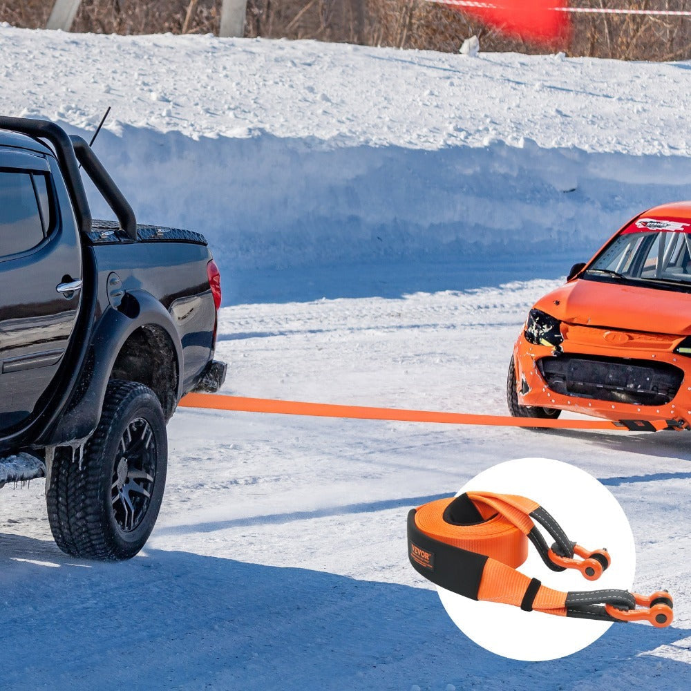 Tow Strap Recovery Kit 3 Inch x 30 ft 36000 lbs Breaking Strength Triple Reinforced Loop Protective Sleeves D-Ring Shackles Storage Bag for Truck Jeep SUV ATV Off Road