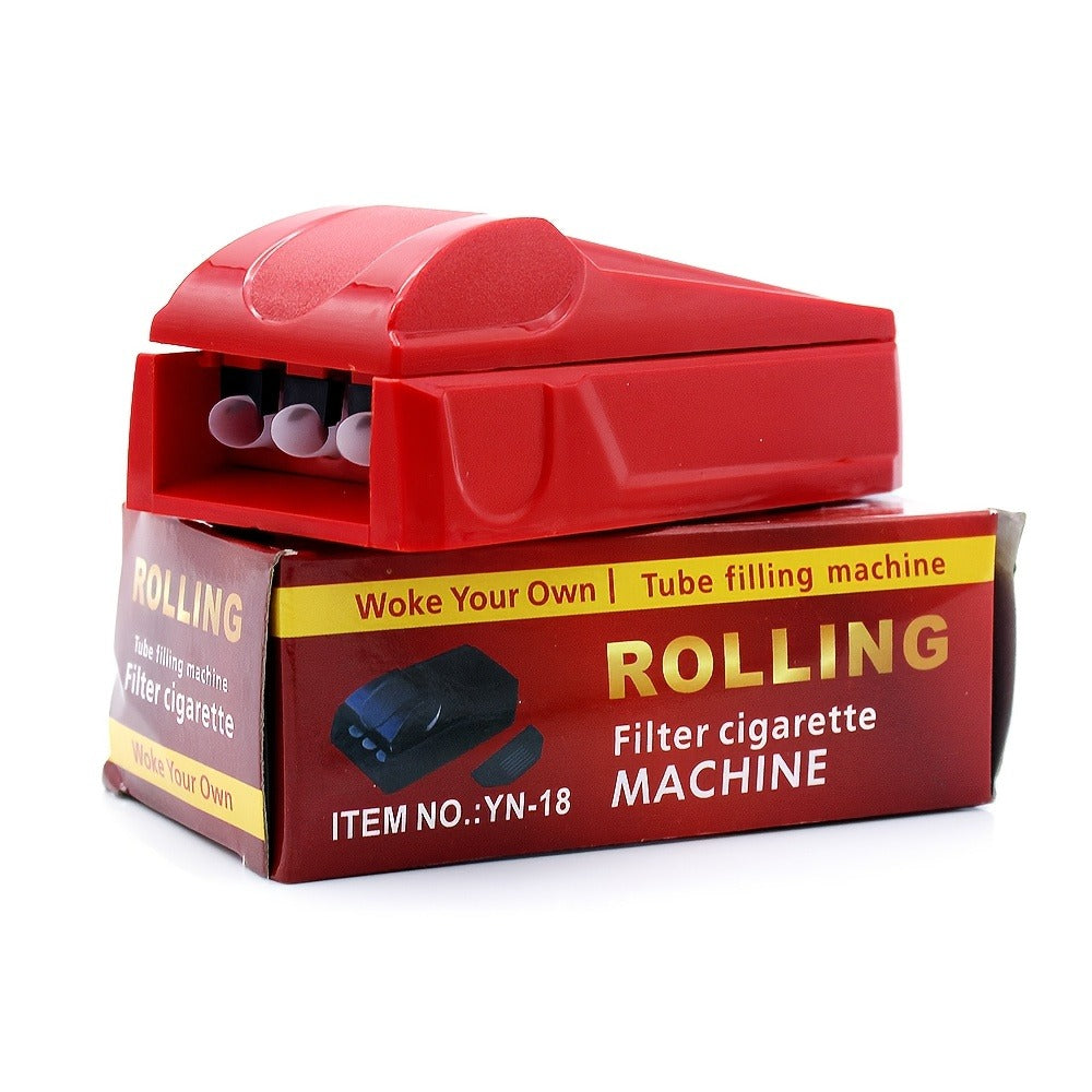 Manual Cigarette Rolling Machine 3-Tube Filler ¨C Portable Durable Plastic Cigarette Roller, Easy-to-Use Tobacco Rolling Tool for Daily Use, Compact Smoke Roller Random Color (1pc)