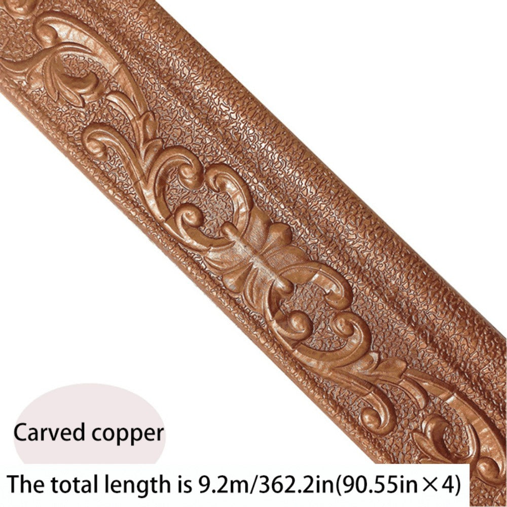3D Self-Adhesive Foam Baseboard Wall Trim Sticker Waterproof Peel and Stick Carved Wallpaper Border Skirting for Home Decor White Silver Gray Copper Gold 4 8 12 Rolls