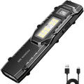 EDC Tactical Flashlight 1500 Lumen USB Rechargeable | Flat Slim Pocket Flashlight High CRI 5 Modes Red Warning Light | Camping Emergency Outdoor Work Gift for Men