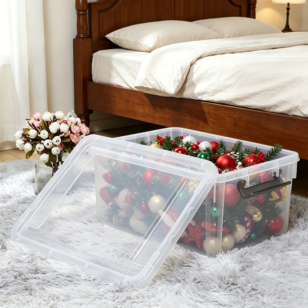 Plastic Storage Bins with Lids 4 Pack 17 Quart Stackable Clear Storage Containers with Latching Lids for Garage Closet Bedroom Basement Kitchen Organization