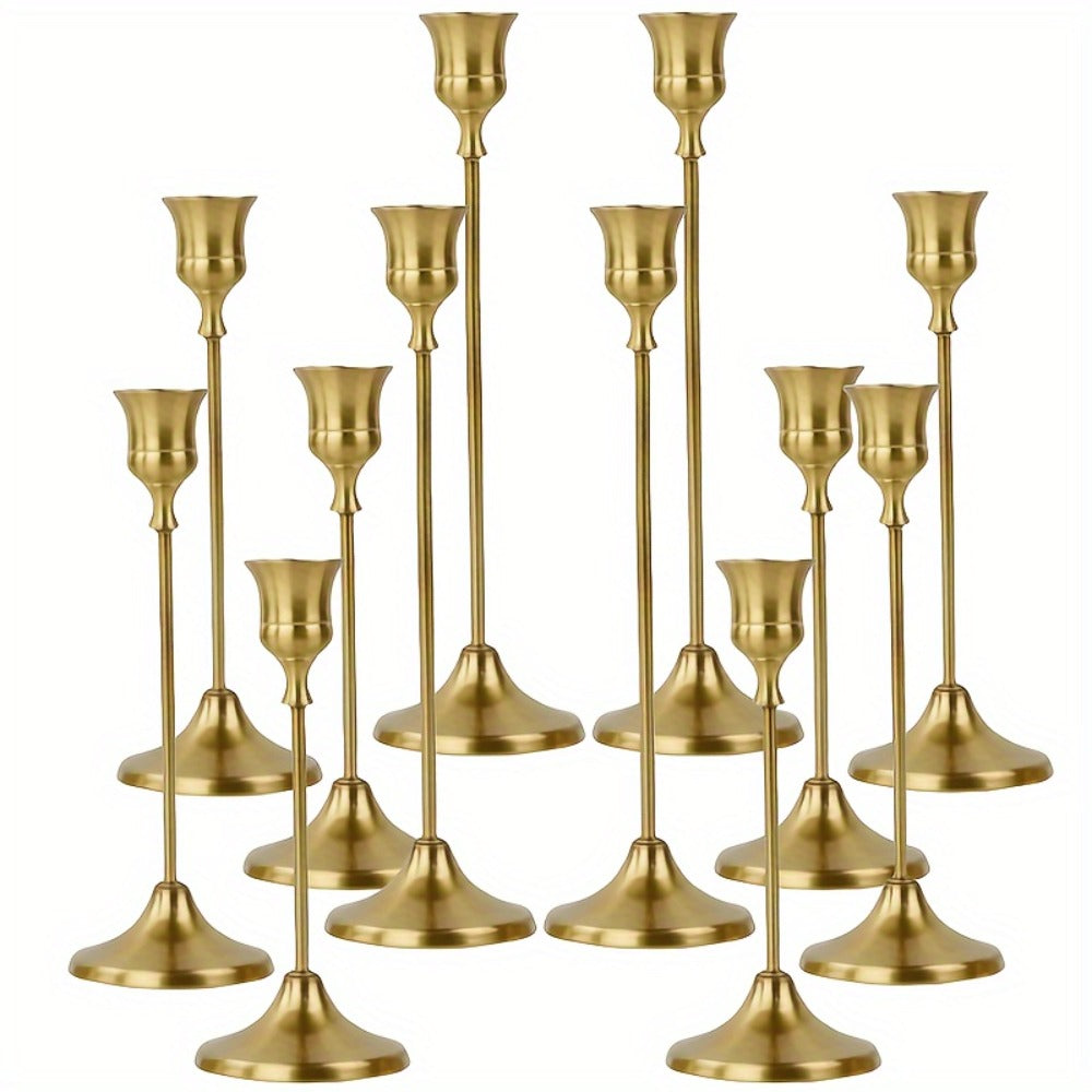 Metal Bell Candlestick Holders Set ¨C Vintage Copper & Black Taper Candle Holders for Wedding Centerpieces, Christmas Table Decor, Halloween, Anniversary, Birthday Party, Home & Hotel Decoration