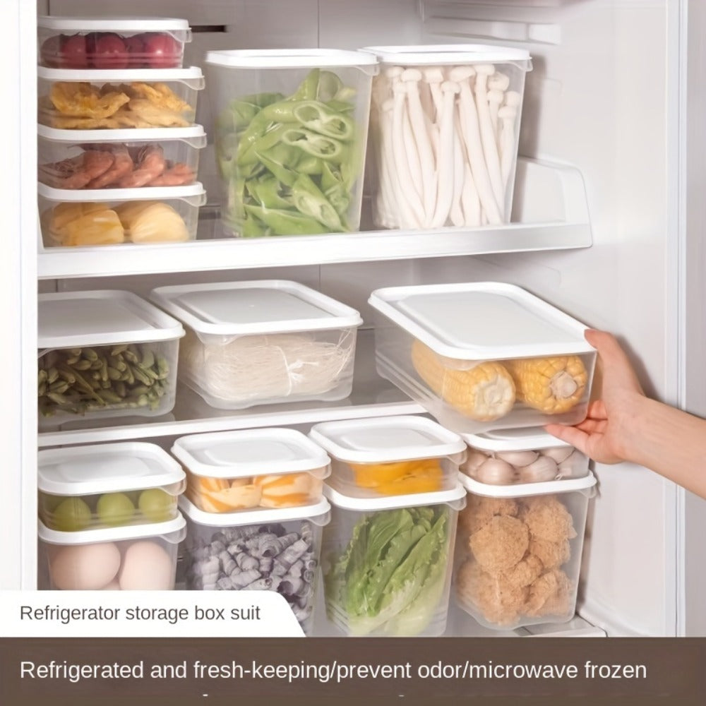 Stackable Refrigerator Storage Containers with Lids 4pcs, 42-Oz BPA-Free Food Storage Set for Meat Fruits Vegetables, Airtight Kitchen Organizer Containers