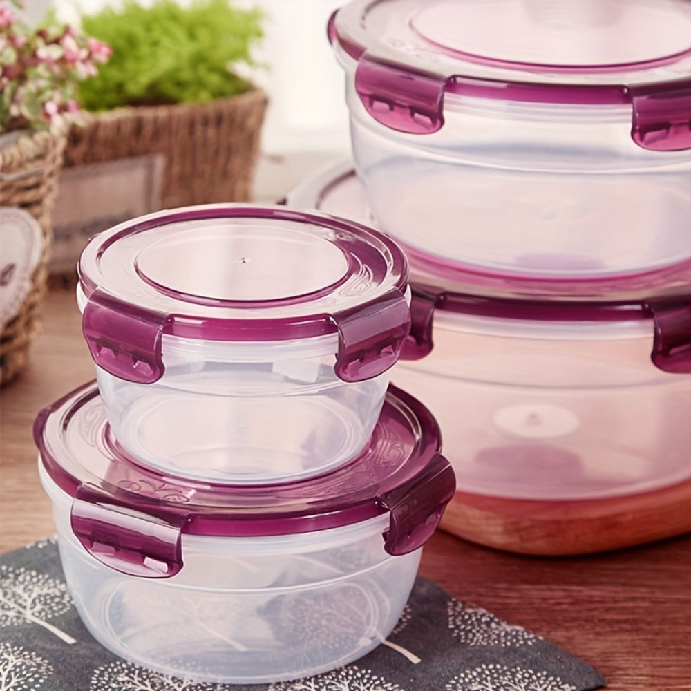 Refrigerator Food Storage Containers Airtight Stackable - Large Capacity Plastic Fridge Organizer Boxes for Fruit, Vegetable, Meat, Eggs & Dumplings, Fresh-Keeping Flip Lid, Easy to Clean, Set of 3/4